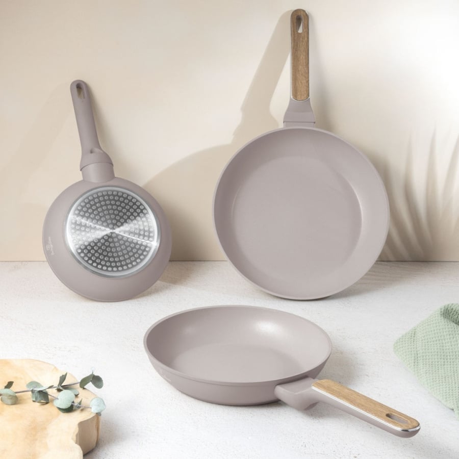 Zestaw 3 Patelni BerlingerHaus BH-8341 Taupe Nordic Collection