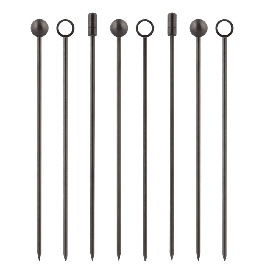 Szpikulce do przekąsek, 9 szt., stal nierdzewna 18/8, 11 cm, ciemnoszare