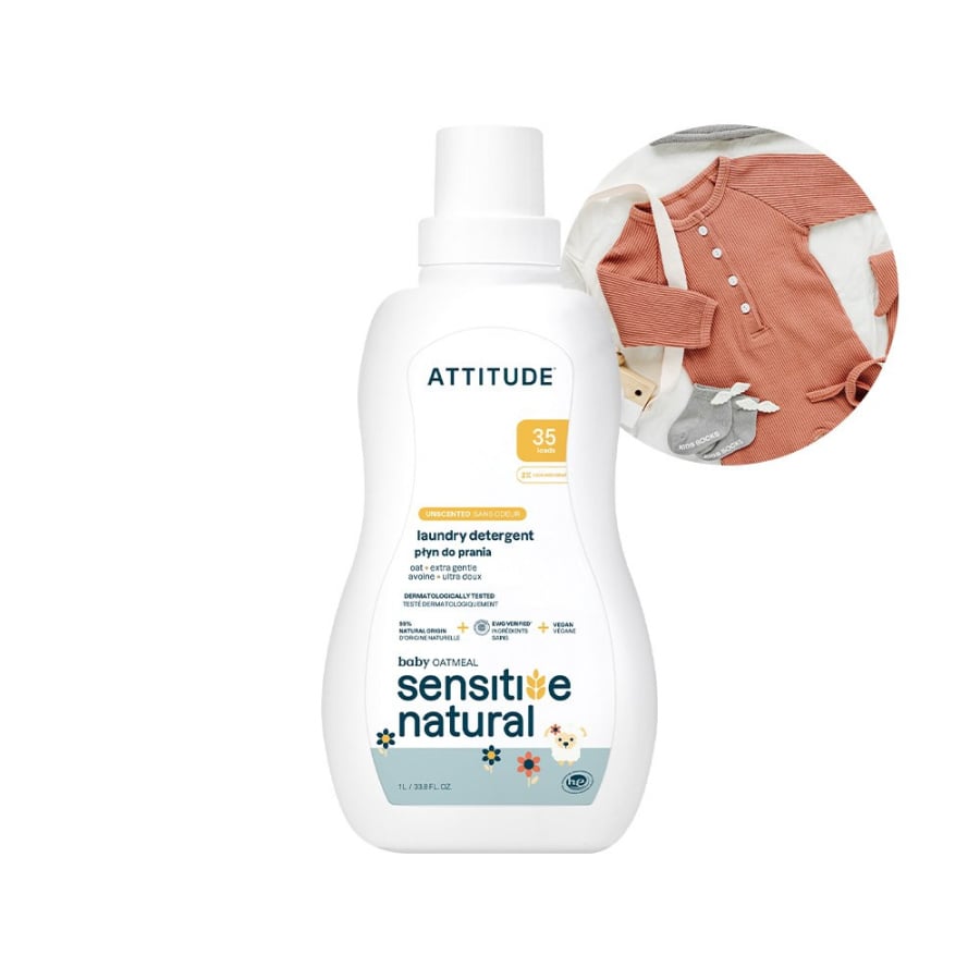 Attitude SENSITIVE SKIN BABY, Delikatny płyn do prania ubranek dziecięcych, 1L