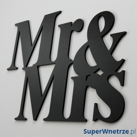 Napis 3D na ścianę DekoSign MR&MRS czarny