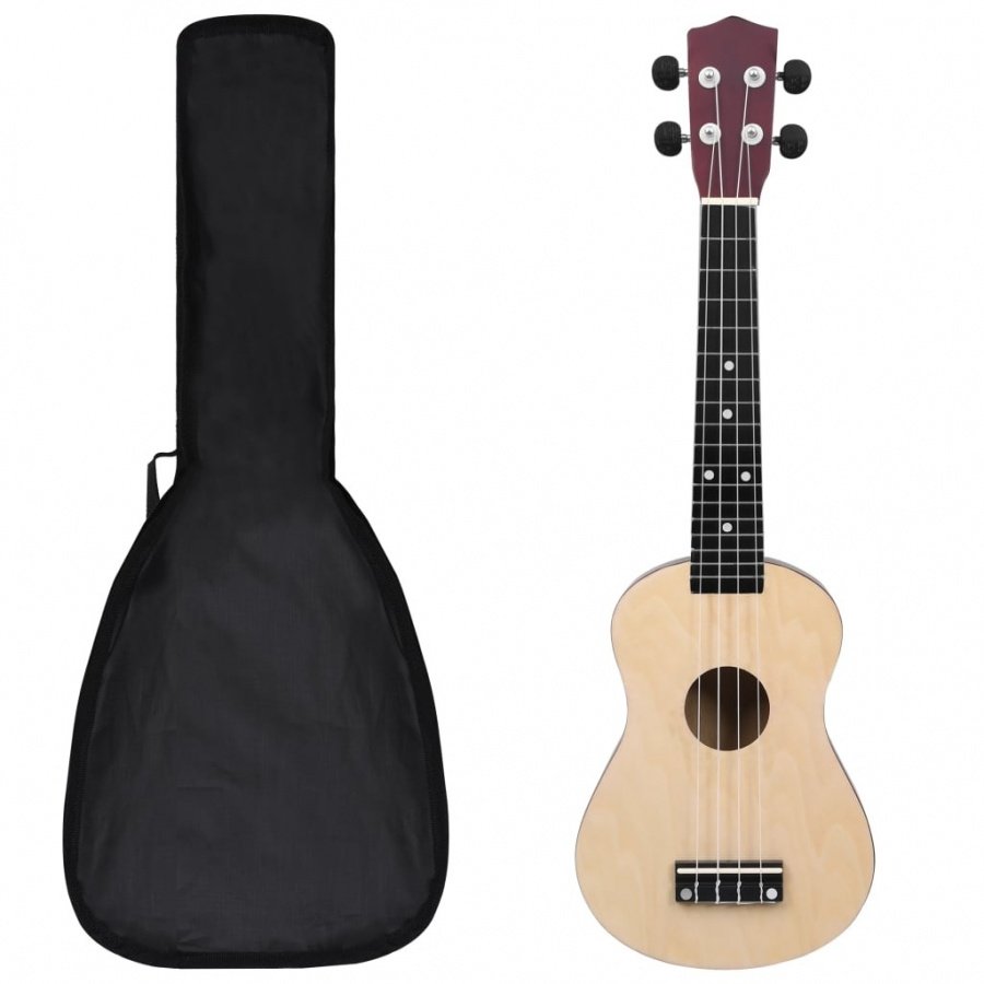Ukulele sopranowe z pokrowcem, dla dzieci, jasne drewno, 23"