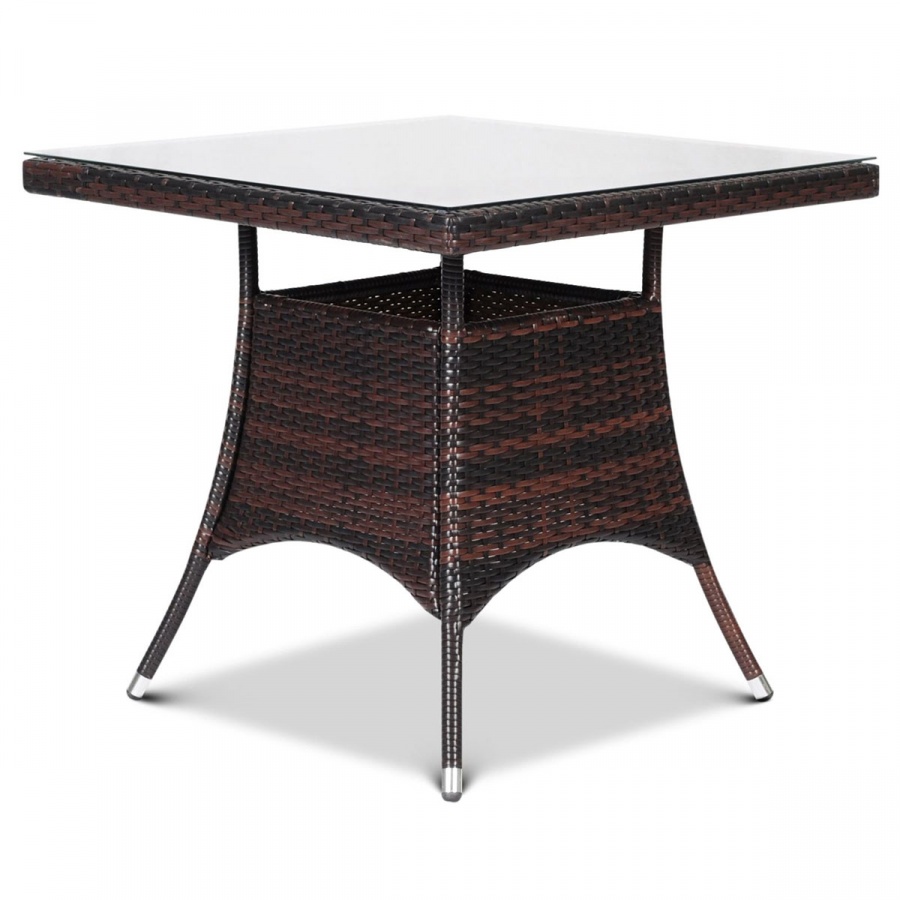 Stół z technorattanu Lugo 80x80 : Kolor - Mixed Brown