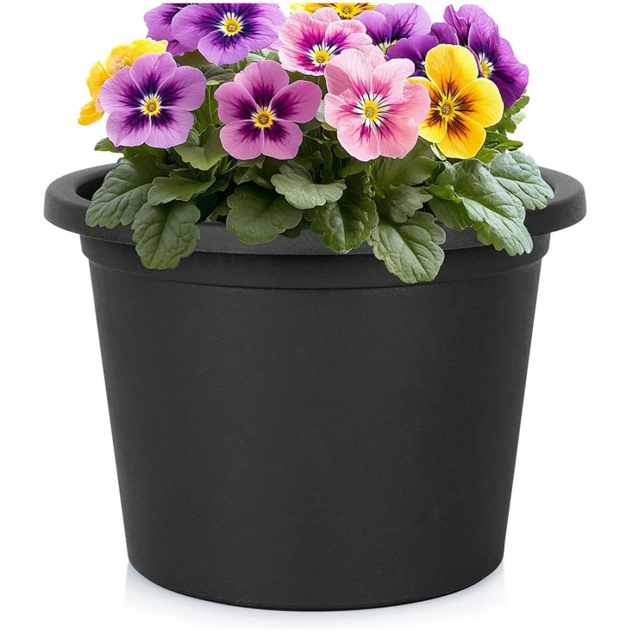 Doniczka ogrodowa plastikowa czarna okrągła 27,5 cm