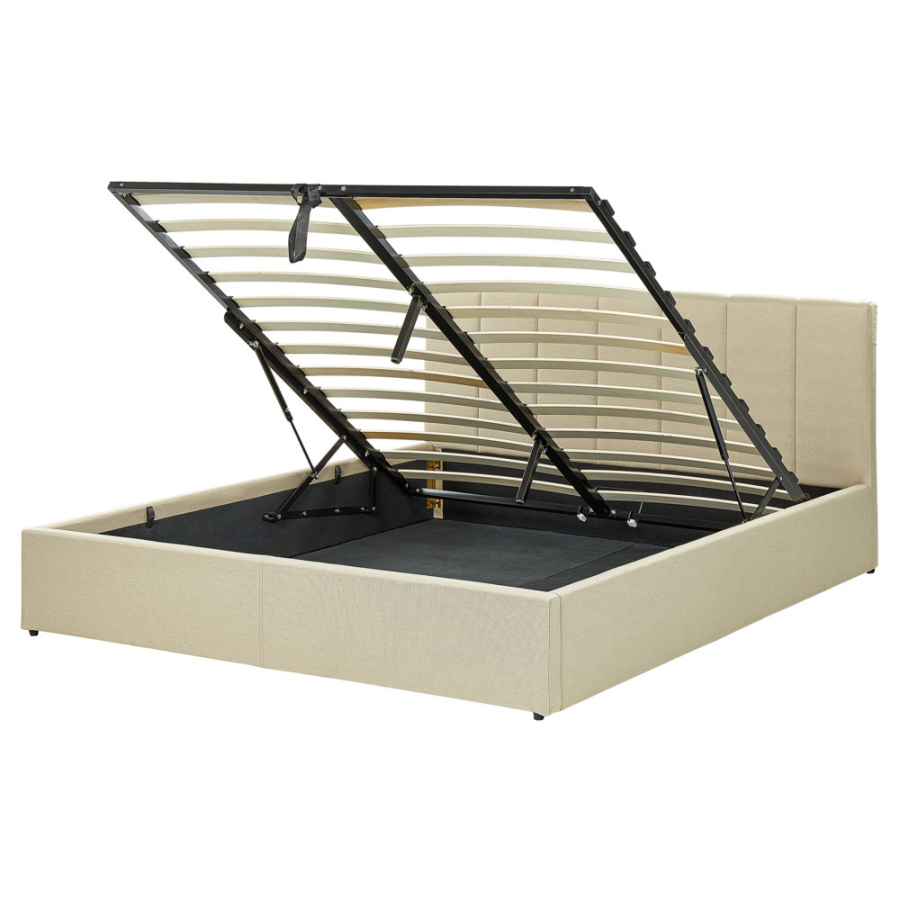łóżko ze schowkiem dreux 160 x 200 cm beżowy