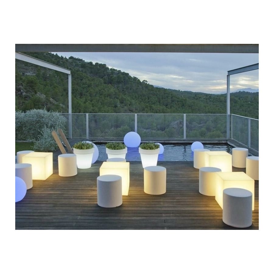 NEW GARDEN lampa ogrodowa CUBY 53 SOLAR & BATTERY biała