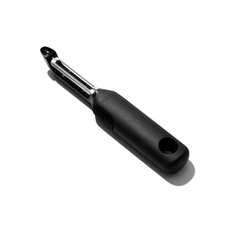 Oxo-obieraczka ząbkowana prosta, czarna, good grip