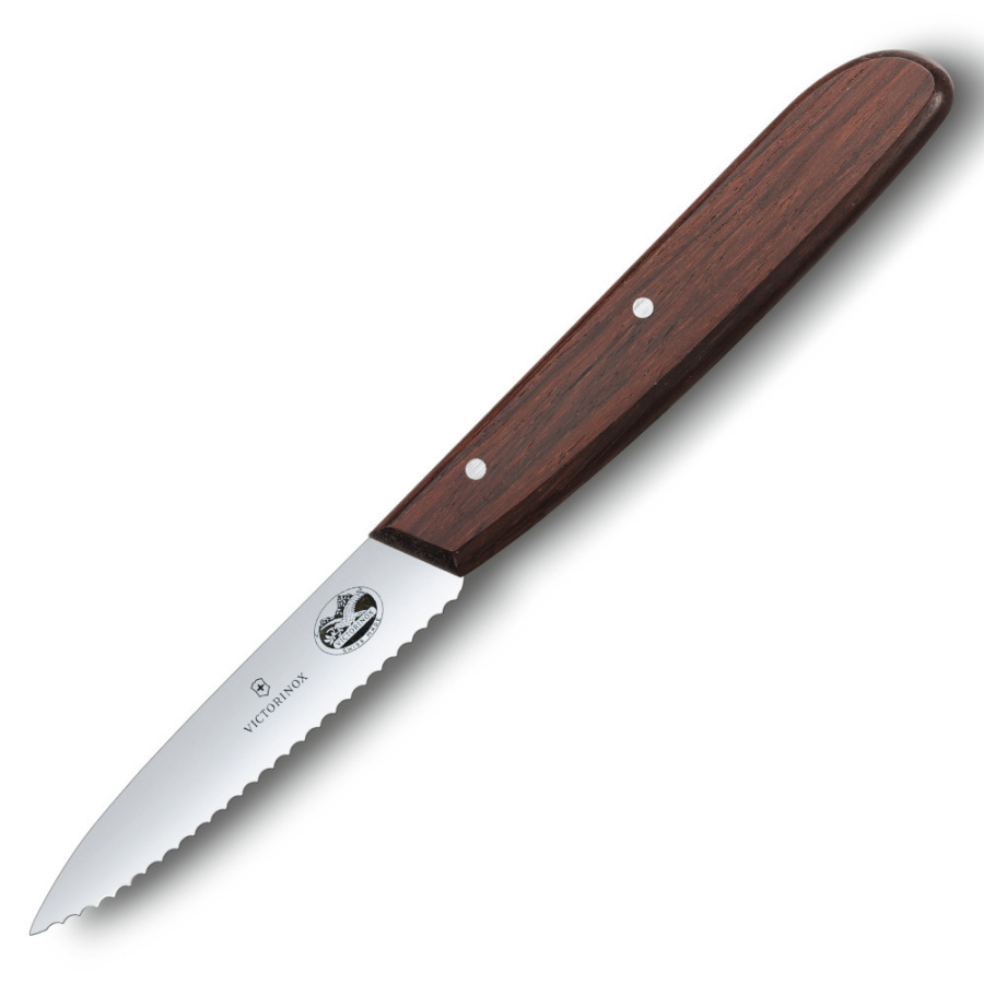 Victorinox - noż uniwersalny - 8 cm - ząbkowane ostrze - drewno klonowe