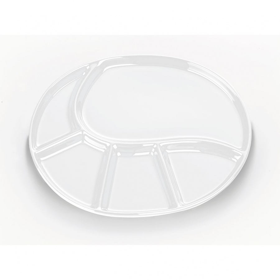 talerz do fondue, 28,5x22 cm, biały