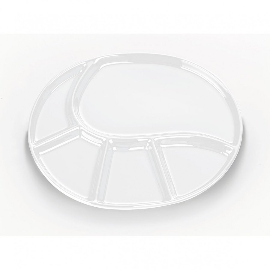 talerz do fondue, 28,5x22 cm, biały