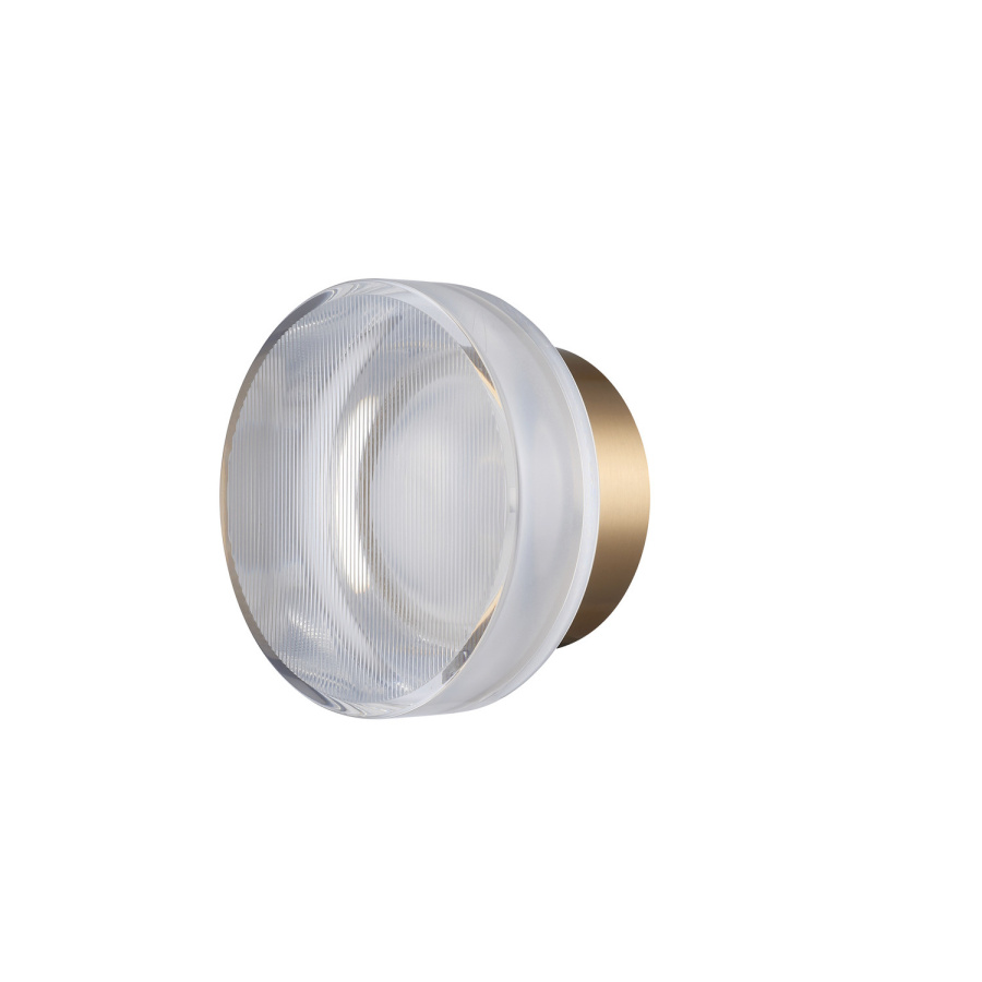 Lampa ścienna carmello led transparentna złota 13,5 cm