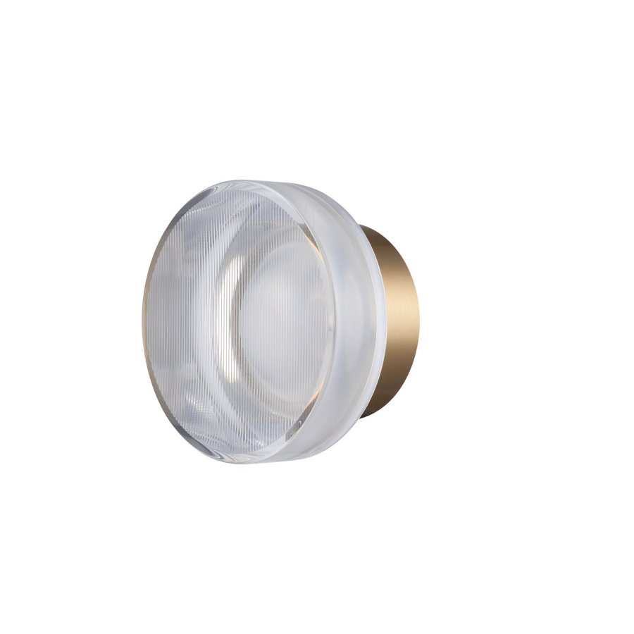 Lampa ścienna carmello led transparentna złota 13,5 cm