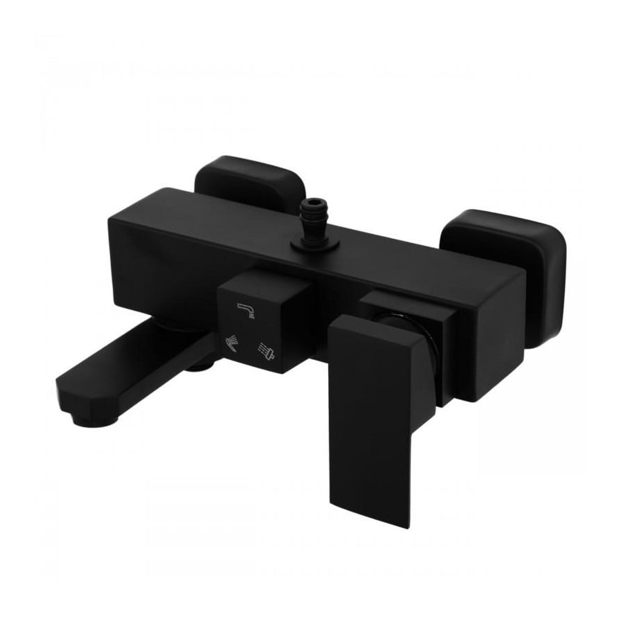 Bateria prysznicowa ścienna do kabiny 3-funkcyjna bateria łazienkowa czarna z wylewką- Yoka