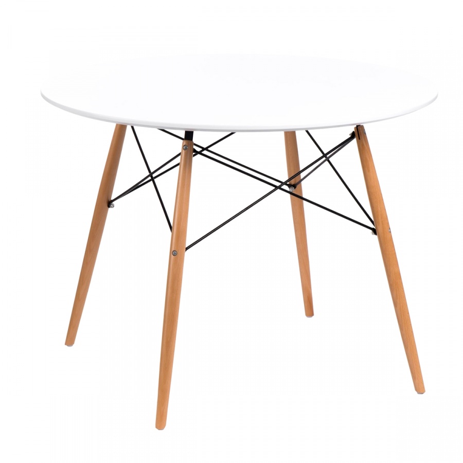 Stół okrągły do jadalni 100cm D2 DTW biały