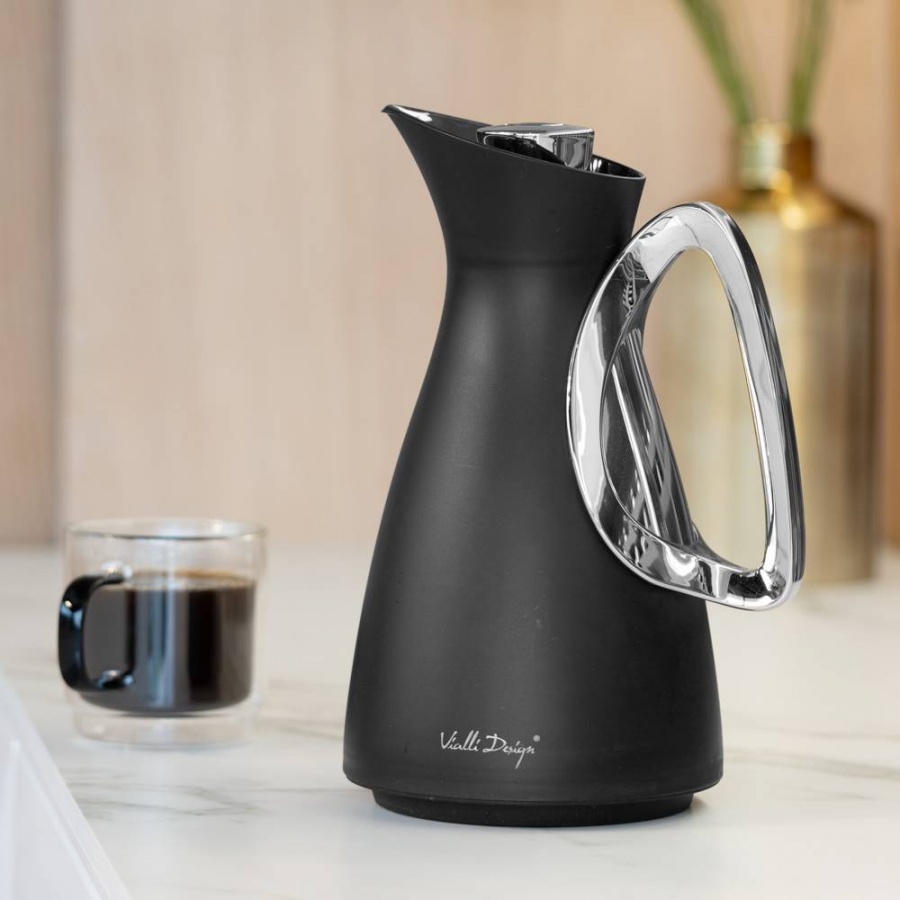 Termos z wkładem szklanym alessia 1l czarno-srebrny 9217