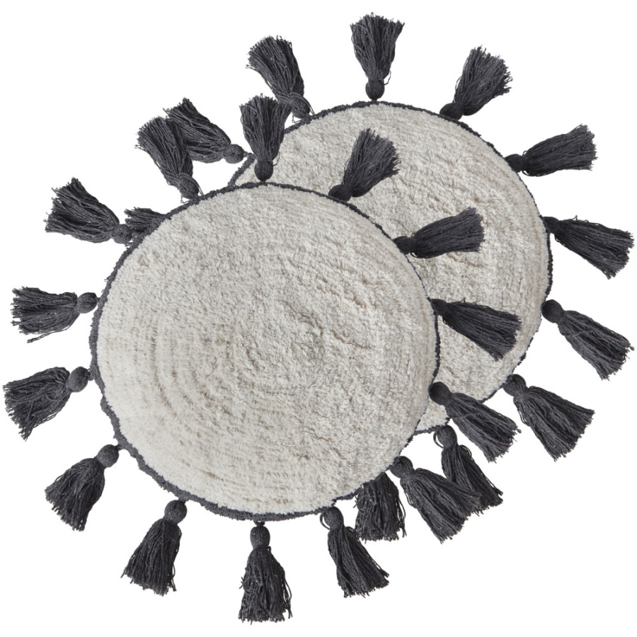 Zestaw 2 poduszek jednolity thistle bawełna 40 x 40 cm złamana biel