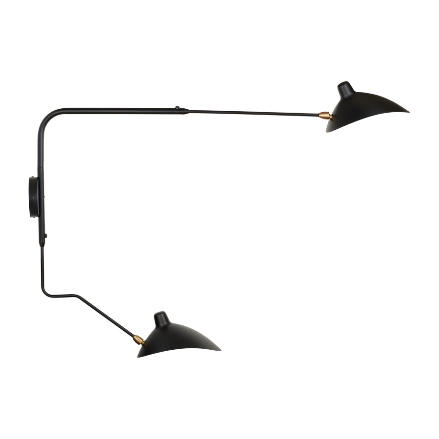 Lampa ścienna crane-2w s czarna 110 cm