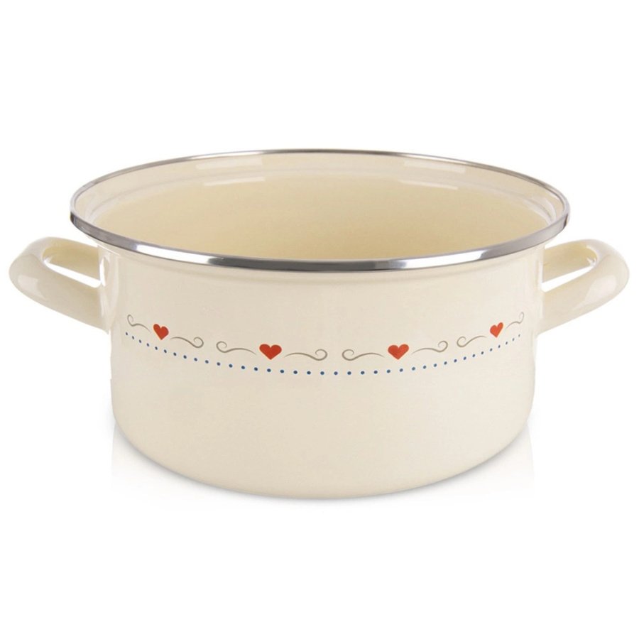 Garnek emaliowany kremowy tonca 24 cm, 4 l