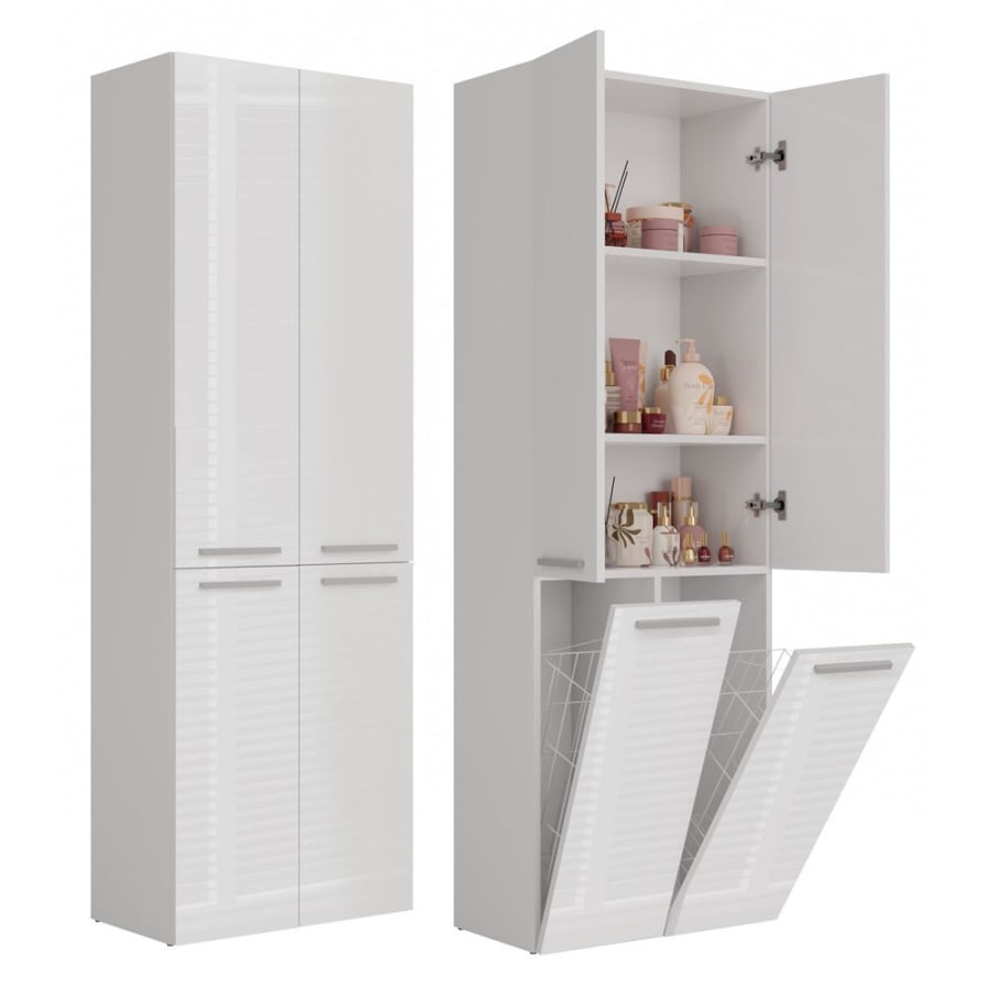 Słupek łazienkowy Nel 2K/DD BIAŁY POŁYSK