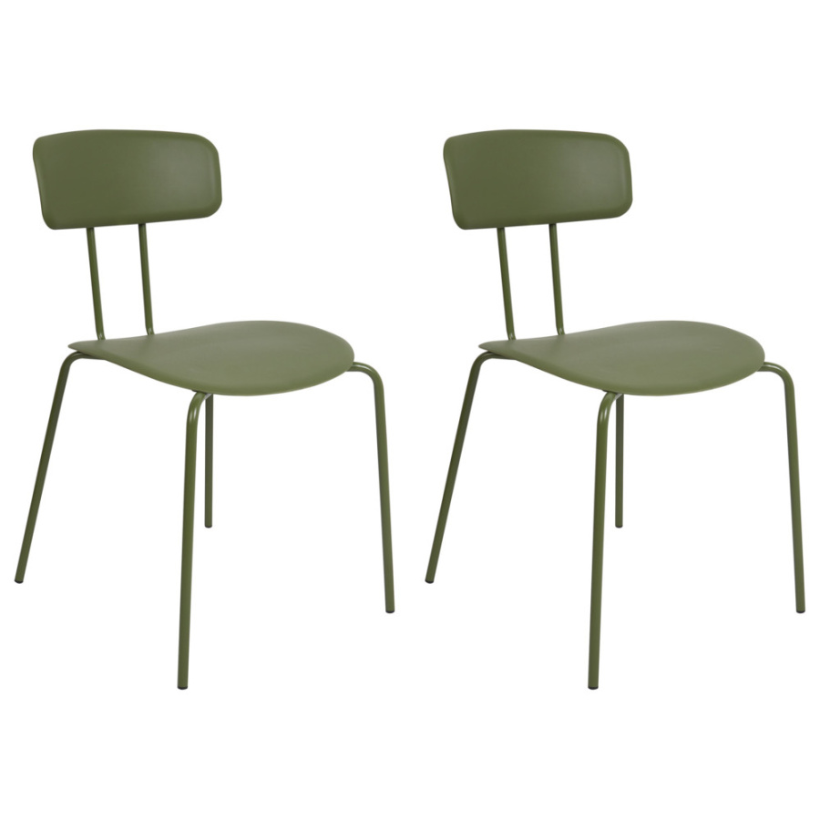 Zestaw 2 krzeseł do jadalni sibley zielony