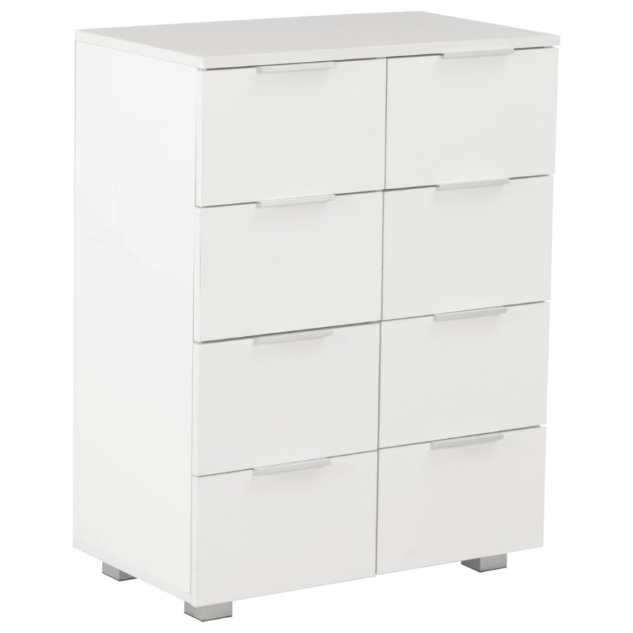 Komoda biała na wysoki połysk, 60 x 35 x 76 cm, płyta wiórowa