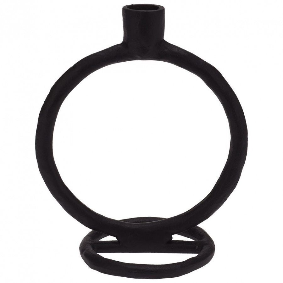 świecznik na długą świeczkę aluminiowy czarny 19 cm