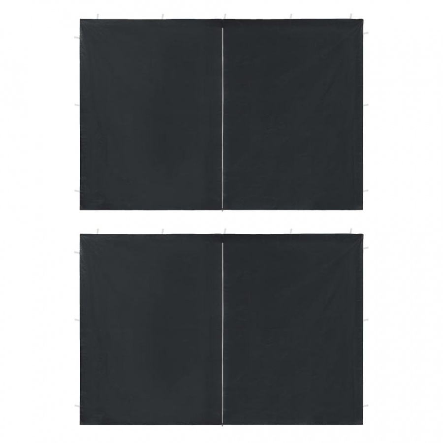 Ścianki boczne do namiotu, 2 szt., z suwakiem, PE, antracytowe