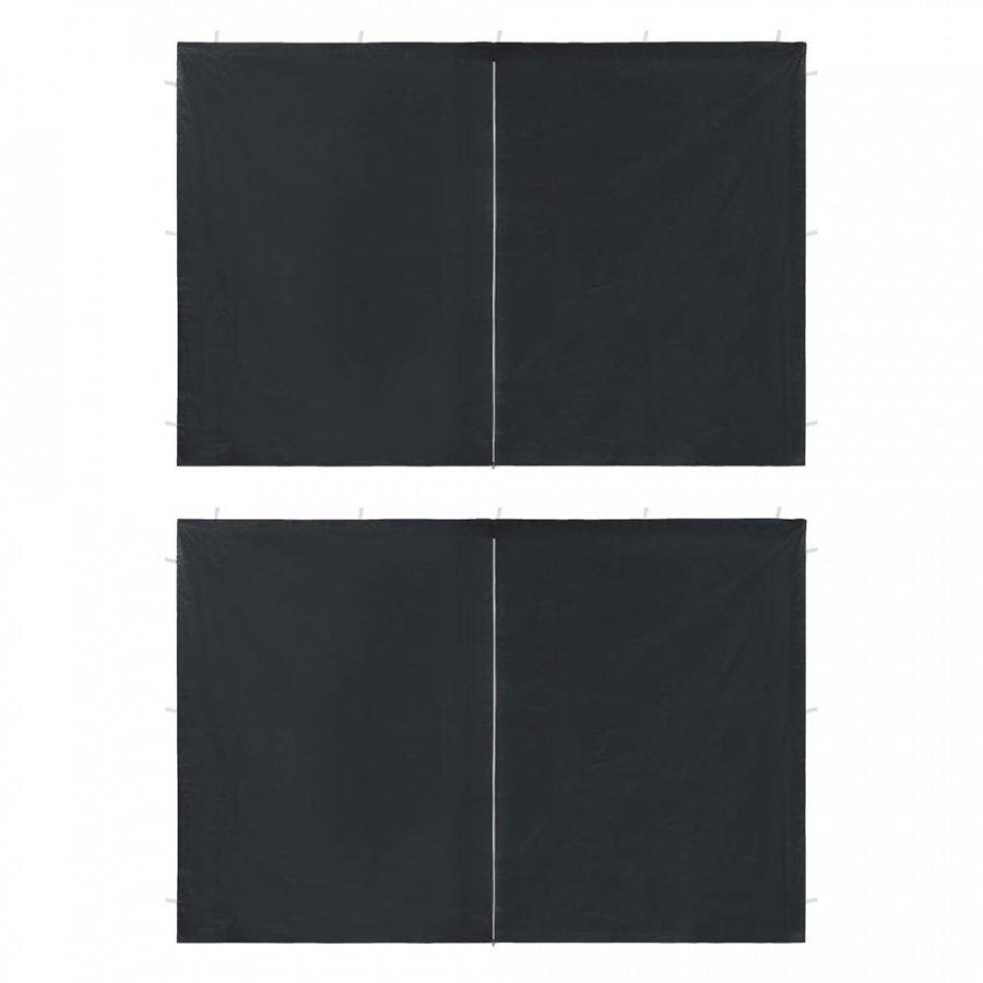 Ścianki boczne do namiotu, 2 szt., z suwakiem, PE, antracytowe