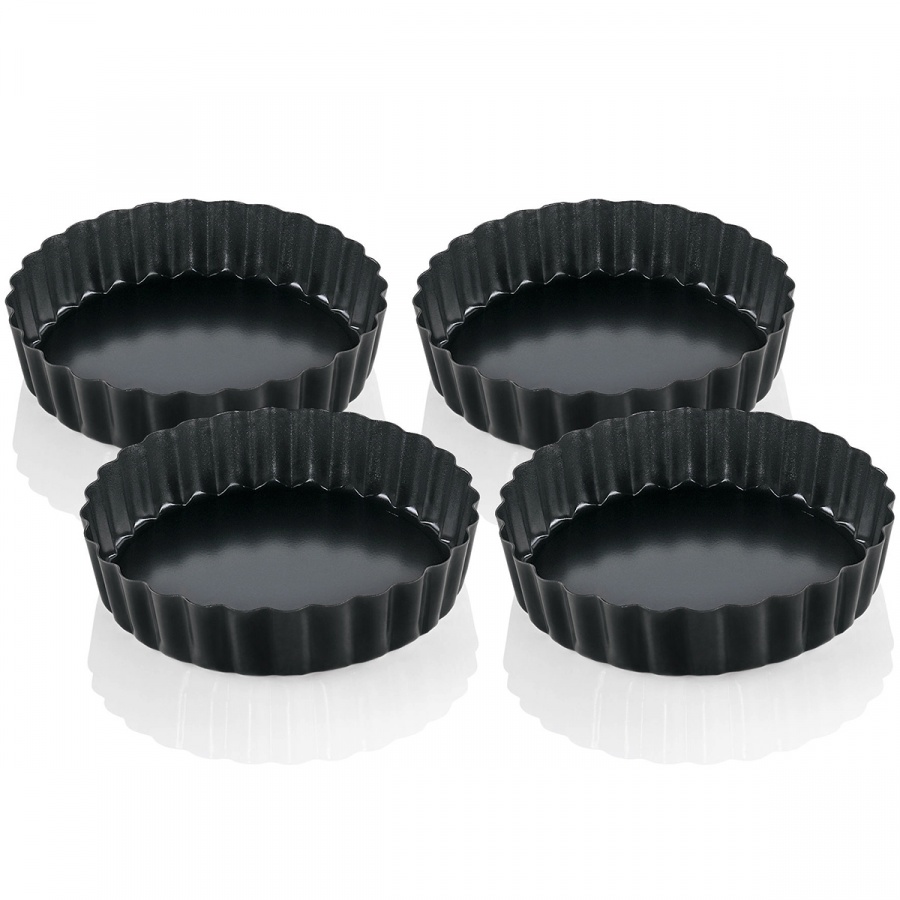 foremki do tartaletek, śred. 11,5 cm, 4 szt., czarne