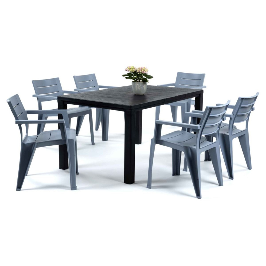 Zestaw jadalniany julie 6+1 : kolor - grafit/blue