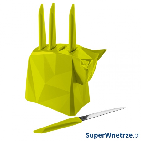 Zestaw noży na stojaku Koziol Pablo musztardowy