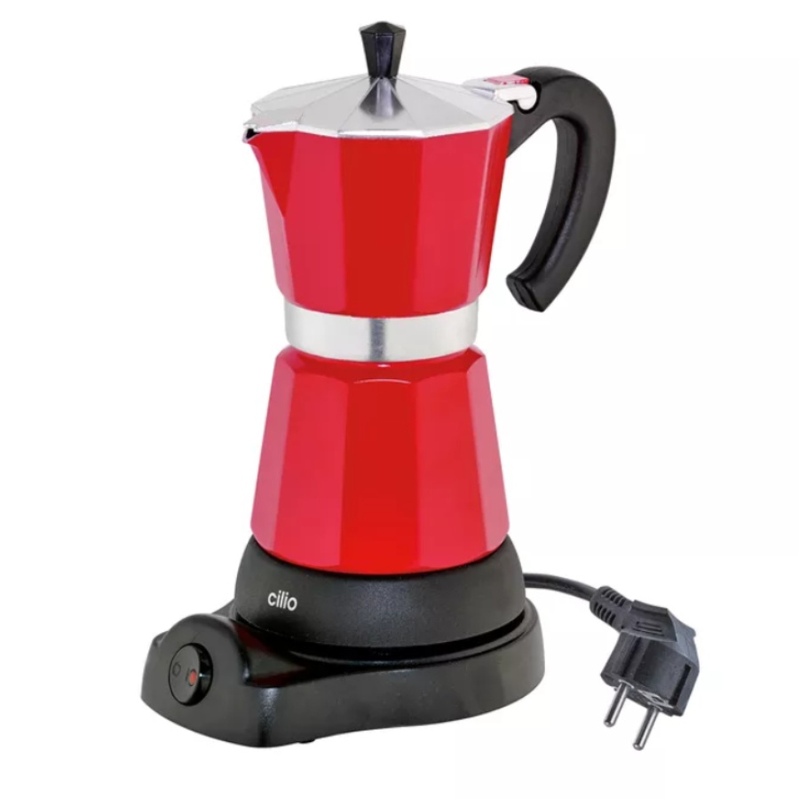 Elektryczna kafeteria 6 filiżanek Cilio Classico czerwona