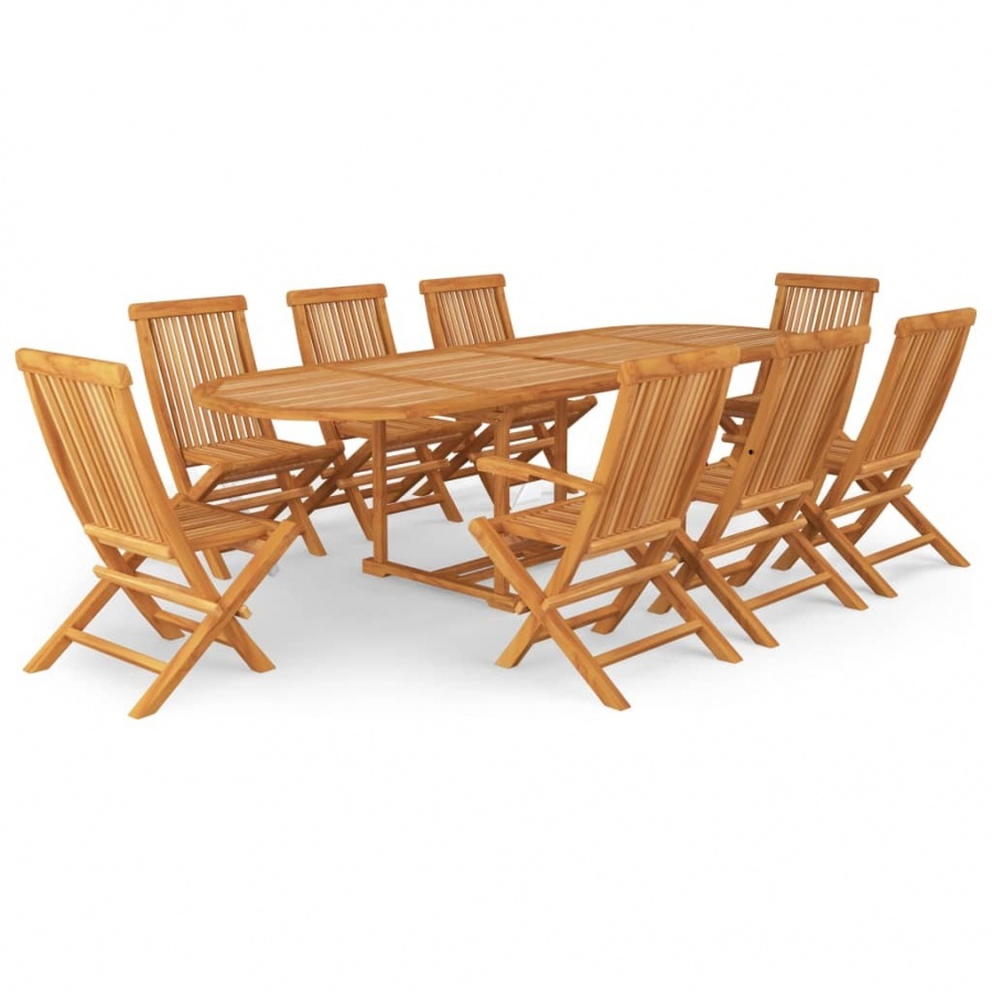 9-cz. zestaw mebli ogrodowych, lite drewno tekowe