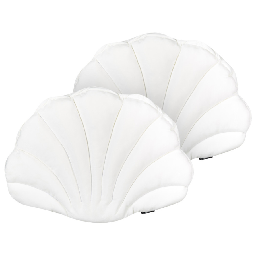 Zestaw 2 poduszek jednolity consolida welur 47 x 35 cm złamana biel