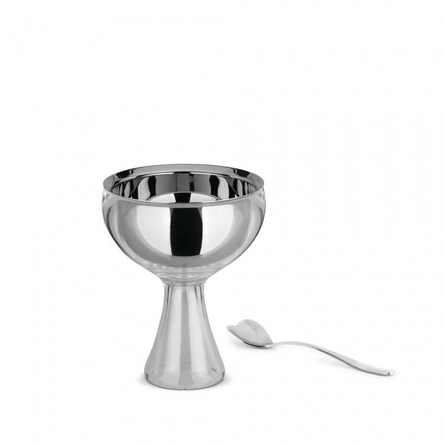 Pucharek do lodów z łyżeczką Alessi przezroczysty