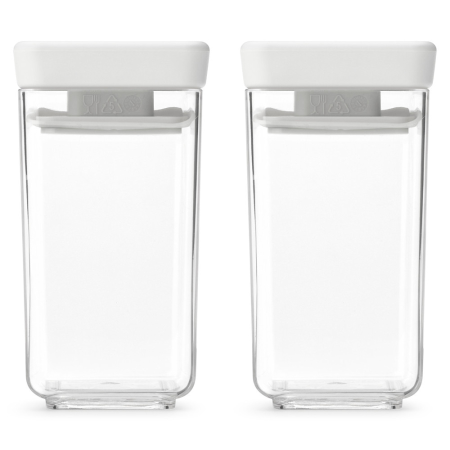 Brabantia 230585 - tasty+ - zestaw prostokątnych pojemników - 2x 0,15 l - light grey
