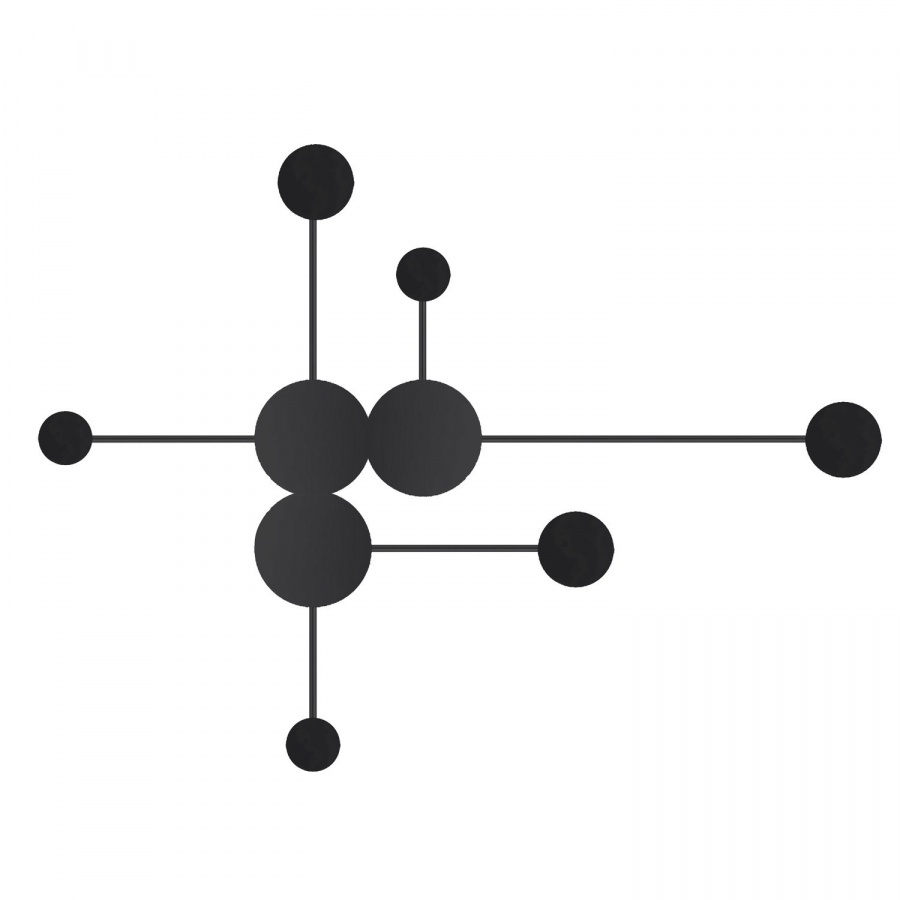 Lampa ścienna clex - 6 led czarna 89 cm