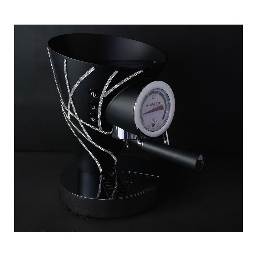 Diva ekspres do kawy - czarny z 600 kryształami swarovskiego