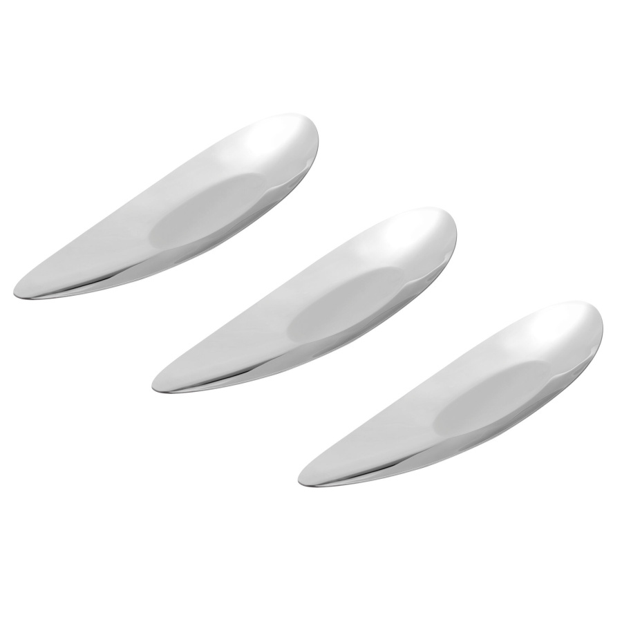 Miseczki na przystawki, 3 szt., stal nierdzewna, 23 x 5,5 x 1,5 cm