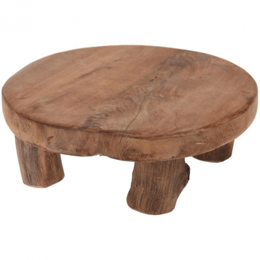 Deska drewniana okrągła, taca na nóżkach, do serwowania, podstawka 20 cm