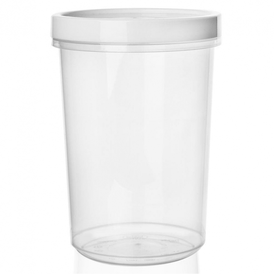 Pojemnik kuchenny, okrągły, do żywności, z pokrywką, uszczelką, zakręcany, 1 l, na zupę, sałatkę