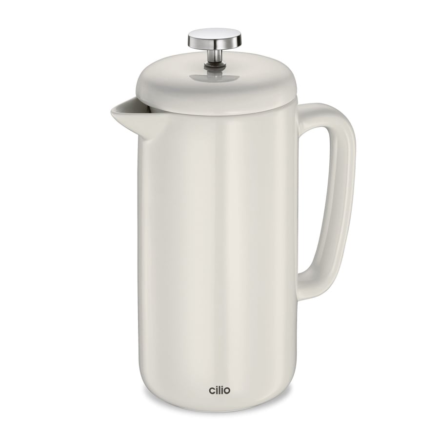 Kafeteria tłokowa, porcelana, 1,0 l (8 filiżanek), śred. 10 x 23 cm, biała