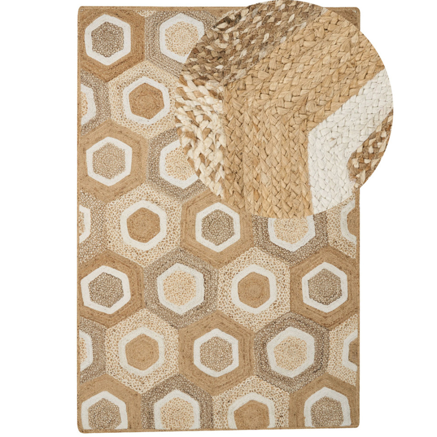 Dywan z juty 200 x 300 cm beżowy basoren