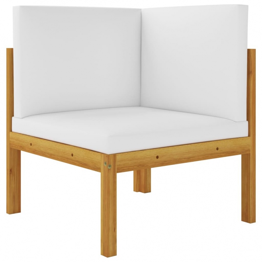 Ogrodowe siedzisko narożne z poduszkami, lite drewno akacjowe