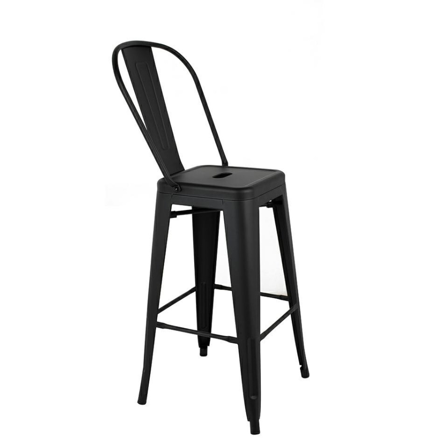 Krzesło barowe tower big back 76 (paris) czarne