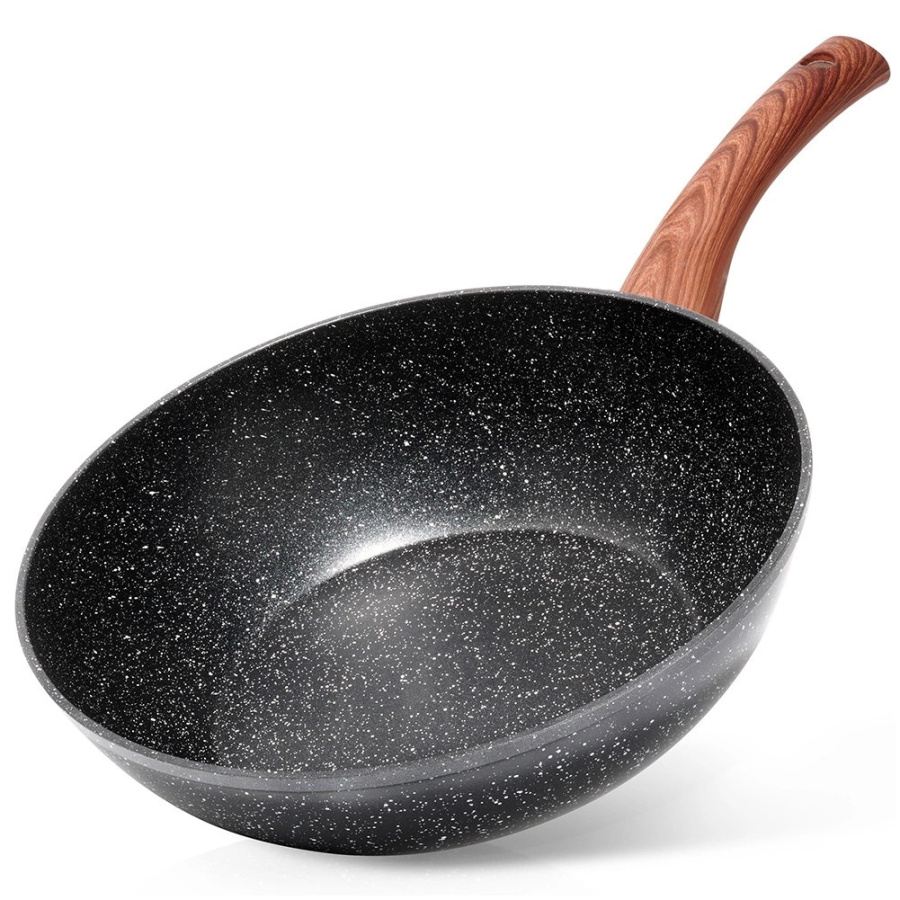 Patelnia wok granitowa black&wood 28 cm