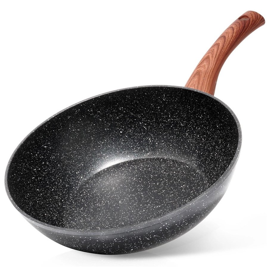 Patelnia wok granitowa black&wood 28 cm