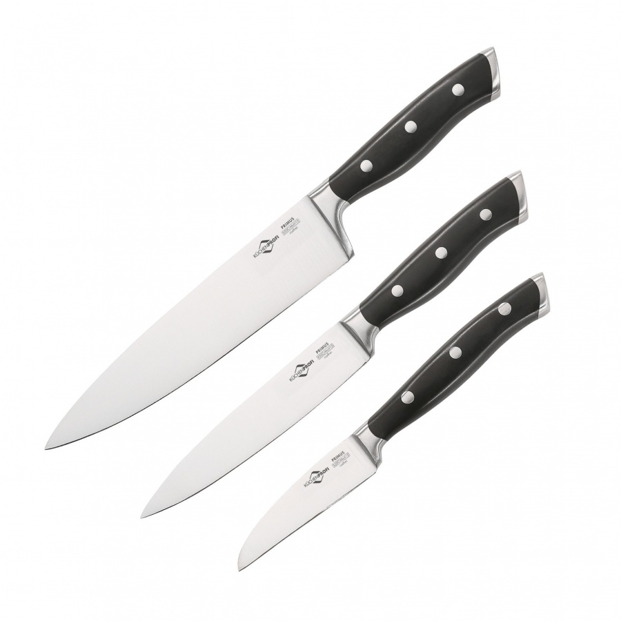 zestaw 3 noży kuchennych, stal chirurgiczna