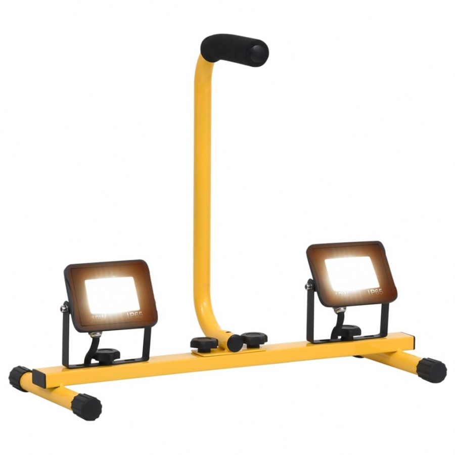 Reflektor led z uchwytem, 2x10 w, ciepłe białe światło