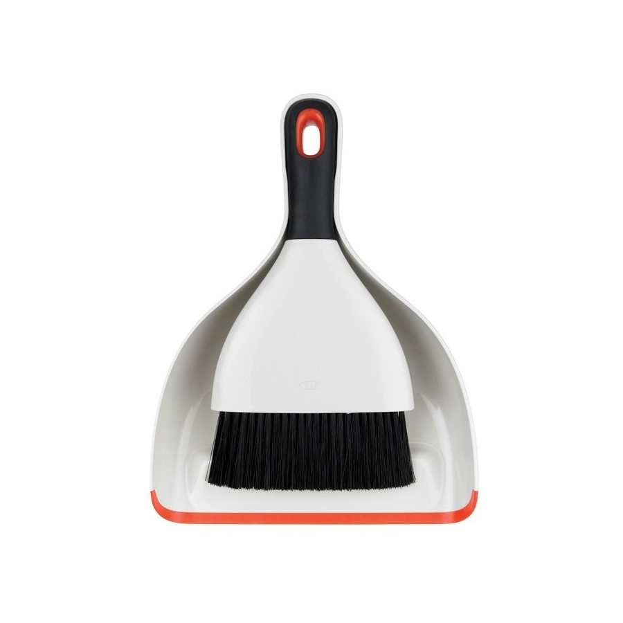 Oxo-zmiotka z szufelką biało/czerwona, good grips