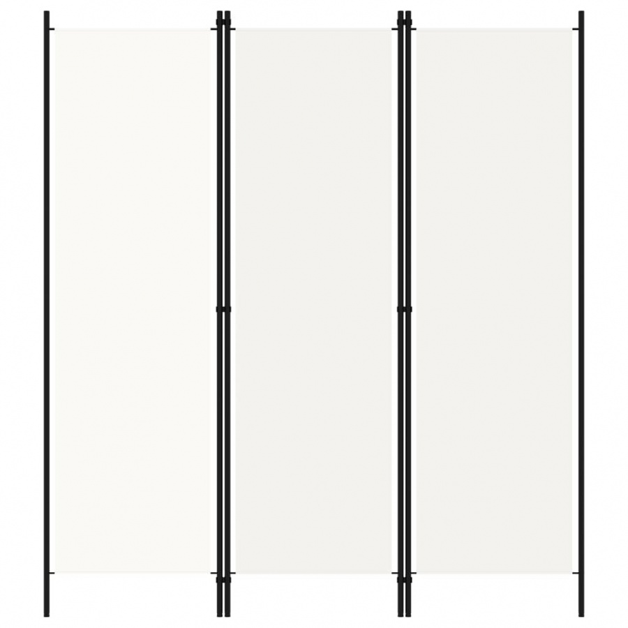 Parawan 3-panelowy, kremowy, 150 x 180 cm